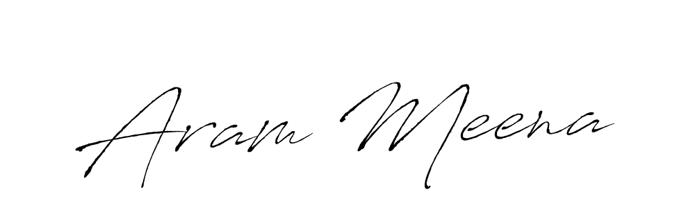 How to make Aram Meena signature? Antro_Vectra is a professional autograph style. Create handwritten signature for Aram Meena name. Aram Meena signature style 6 images and pictures png