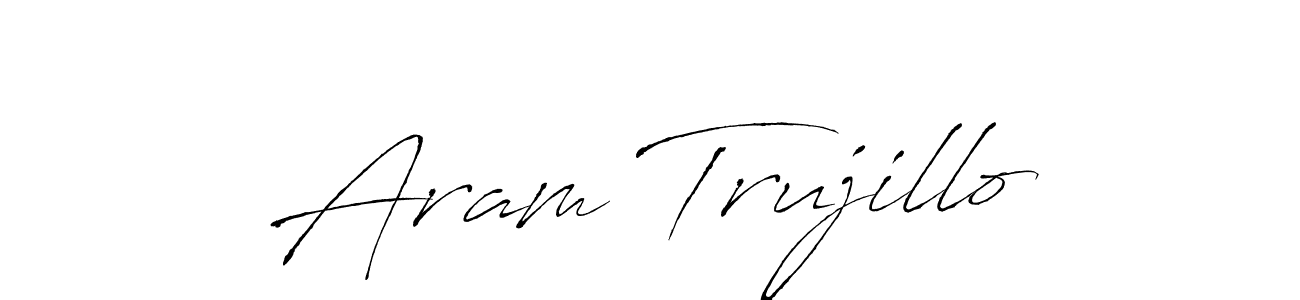 The best way (Antro_Vectra) to make a short signature is to pick only two or three words in your name. The name Aram Trujillo include a total of six letters. For converting this name. Aram Trujillo signature style 6 images and pictures png
