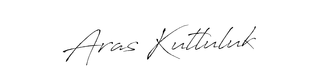 Aras Kutluluk stylish signature style. Best Handwritten Sign (Antro_Vectra) for my name. Handwritten Signature Collection Ideas for my name Aras Kutluluk. Aras Kutluluk signature style 6 images and pictures png