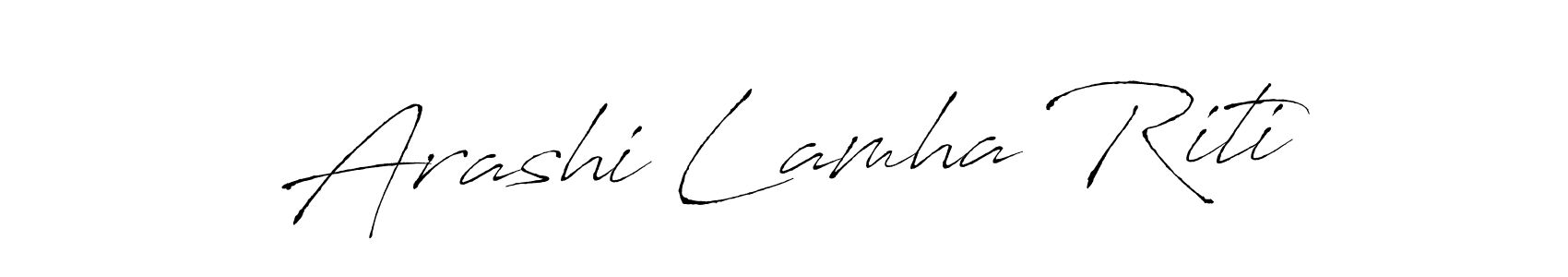 Antro_Vectra is a professional signature style that is perfect for those who want to add a touch of class to their signature. It is also a great choice for those who want to make their signature more unique. Get Arashi Lamha Riti name to fancy signature for free. Arashi Lamha Riti signature style 6 images and pictures png