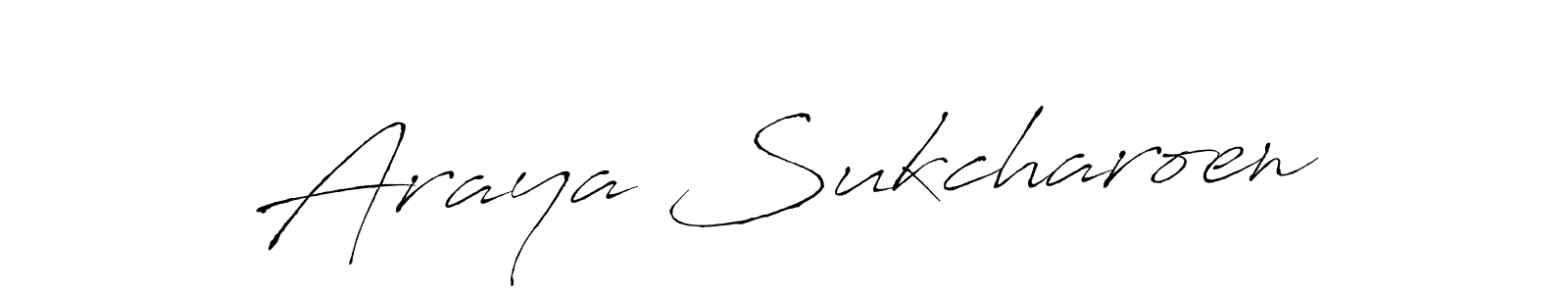 Design your own signature with our free online signature maker. With this signature software, you can create a handwritten (Antro_Vectra) signature for name Araya Sukcharoen. Araya Sukcharoen signature style 6 images and pictures png