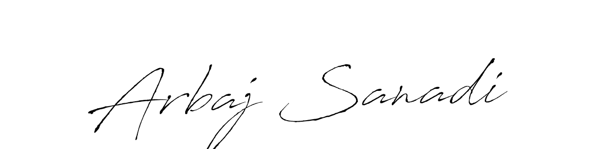 How to make Arbaj Sanadi name signature. Use Antro_Vectra style for creating short signs online. This is the latest handwritten sign. Arbaj Sanadi signature style 6 images and pictures png