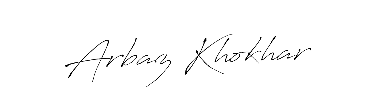 Design your own signature with our free online signature maker. With this signature software, you can create a handwritten (Antro_Vectra) signature for name Arbaz Khokhar. Arbaz Khokhar signature style 6 images and pictures png