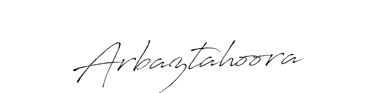 The best way (Antro_Vectra) to make a short signature is to pick only two or three words in your name. The name Arbaztahoora include a total of six letters. For converting this name. Arbaztahoora signature style 6 images and pictures png