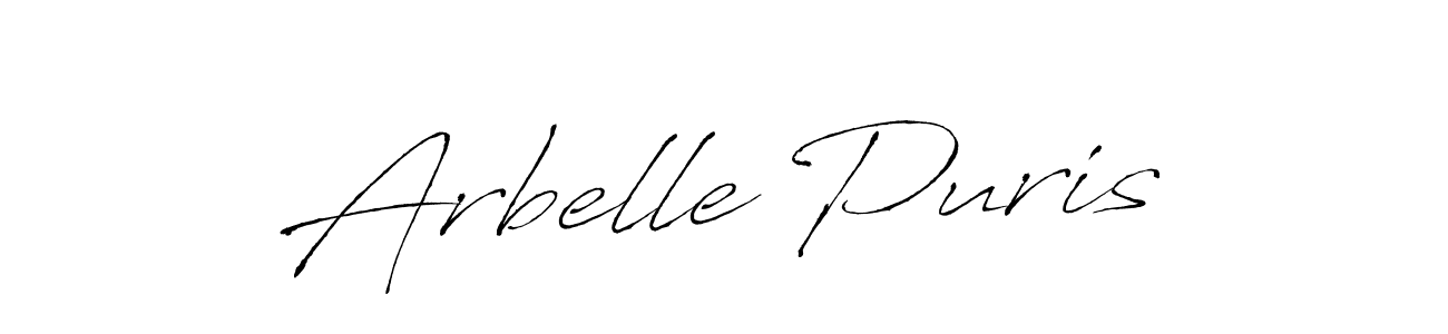 Arbelle Puris stylish signature style. Best Handwritten Sign (Antro_Vectra) for my name. Handwritten Signature Collection Ideas for my name Arbelle Puris. Arbelle Puris signature style 6 images and pictures png