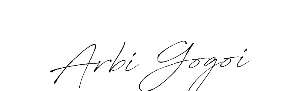 How to make Arbi Gogoi name signature. Use Antro_Vectra style for creating short signs online. This is the latest handwritten sign. Arbi Gogoi signature style 6 images and pictures png