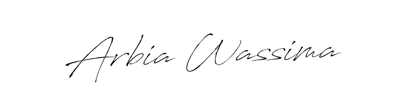 How to make Arbia Wassima signature? Antro_Vectra is a professional autograph style. Create handwritten signature for Arbia Wassima name. Arbia Wassima signature style 6 images and pictures png