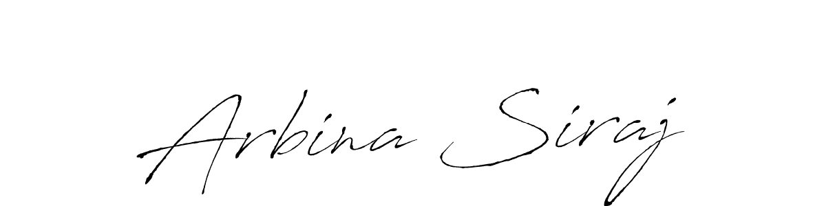 You can use this online signature creator to create a handwritten signature for the name Arbina Siraj. This is the best online autograph maker. Arbina Siraj signature style 6 images and pictures png