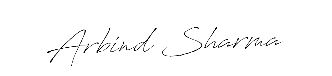 How to make Arbind Sharma name signature. Use Antro_Vectra style for creating short signs online. This is the latest handwritten sign. Arbind Sharma signature style 6 images and pictures png