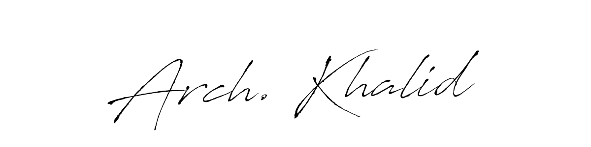 How to make Arch. Khalid name signature. Use Antro_Vectra style for creating short signs online. This is the latest handwritten sign. Arch. Khalid signature style 6 images and pictures png