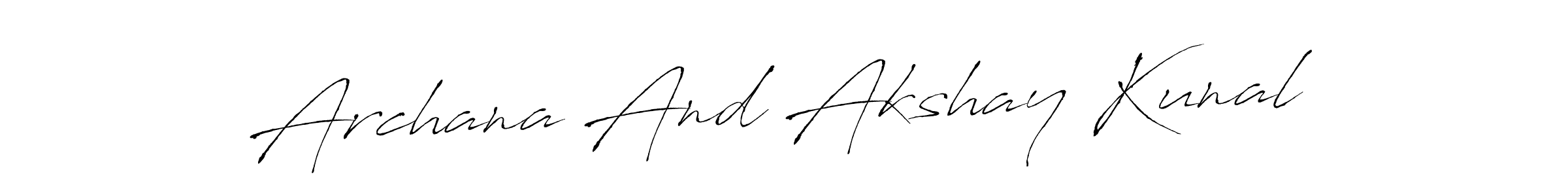 Archana And Akshay Kunal stylish signature style. Best Handwritten Sign (Antro_Vectra) for my name. Handwritten Signature Collection Ideas for my name Archana And Akshay Kunal. Archana And Akshay Kunal signature style 6 images and pictures png