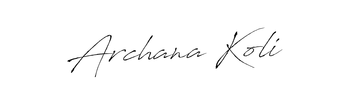 How to make Archana Koli signature? Antro_Vectra is a professional autograph style. Create handwritten signature for Archana Koli name. Archana Koli signature style 6 images and pictures png