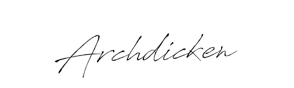 Use a signature maker to create a handwritten signature online. With this signature software, you can design (Antro_Vectra) your own signature for name Archdicken. Archdicken signature style 6 images and pictures png