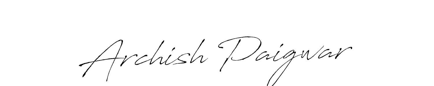 Design your own signature with our free online signature maker. With this signature software, you can create a handwritten (Antro_Vectra) signature for name Archish Paigwar. Archish Paigwar signature style 6 images and pictures png