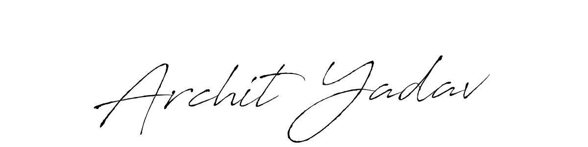 Design your own signature with our free online signature maker. With this signature software, you can create a handwritten (Antro_Vectra) signature for name Archit Yadav. Archit Yadav signature style 6 images and pictures png