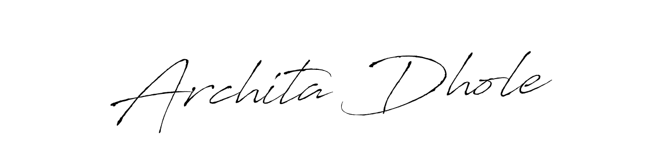 Antro_Vectra is a professional signature style that is perfect for those who want to add a touch of class to their signature. It is also a great choice for those who want to make their signature more unique. Get Archita Dhole name to fancy signature for free. Archita Dhole signature style 6 images and pictures png