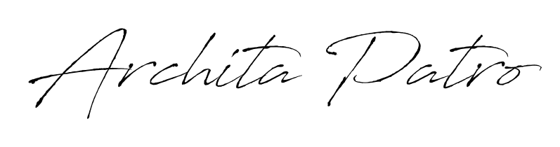 The Antro_Vectra handwriting style adds charm and authenticity to name Archita Patro. A wonderful choice for personal thank-you notes. Archita Patro signature style 6 images and pictures png
