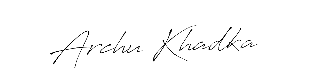 Make a beautiful signature design for name Archu Khadka. With this signature (Antro_Vectra) style, you can create a handwritten signature for free. Archu Khadka signature style 6 images and pictures png