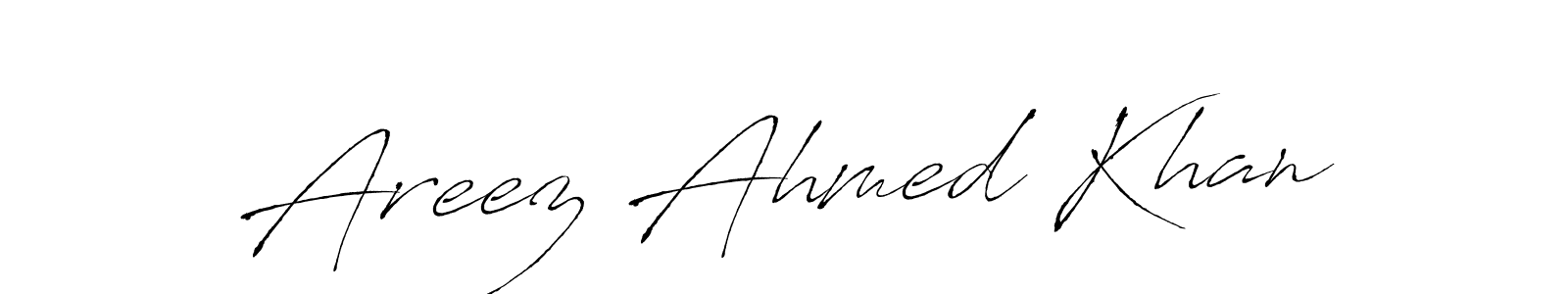 Make a beautiful signature design for name Areez Ahmed Khan. With this signature (Antro_Vectra) style, you can create a handwritten signature for free. Areez Ahmed Khan signature style 6 images and pictures png