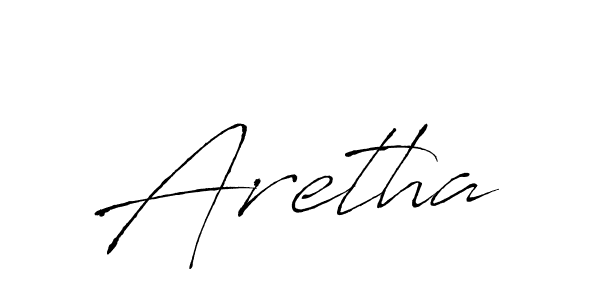 Use a signature maker to create a handwritten signature online. With this signature software, you can design (Antro_Vectra) your own signature for name Aretha. Aretha signature style 6 images and pictures png