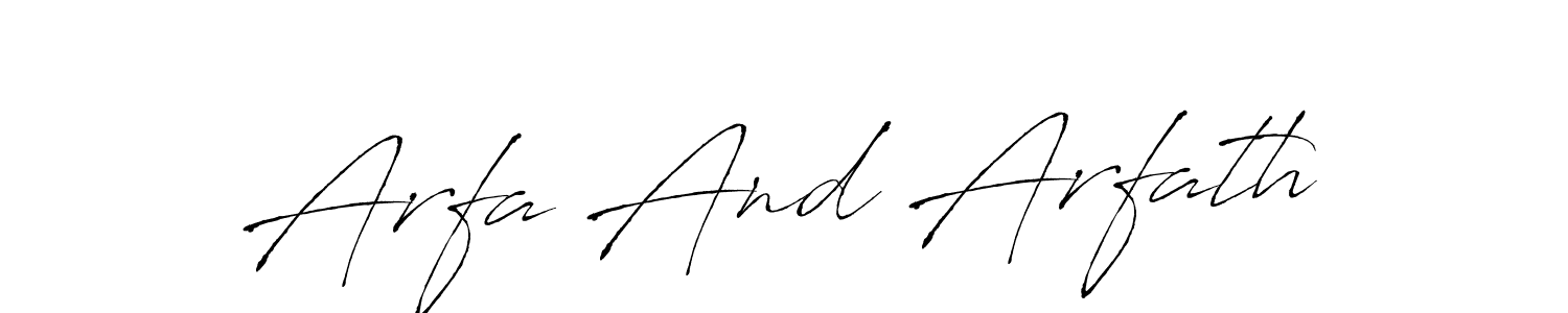 if you are searching for the best signature style for your name Arfa And Arfath. so please give up your signature search. here we have designed multiple signature styles  using Antro_Vectra. Arfa And Arfath signature style 6 images and pictures png