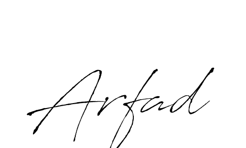 Use a signature maker to create a handwritten signature online. With this signature software, you can design (Antro_Vectra) your own signature for name Arfad. Arfad signature style 6 images and pictures png