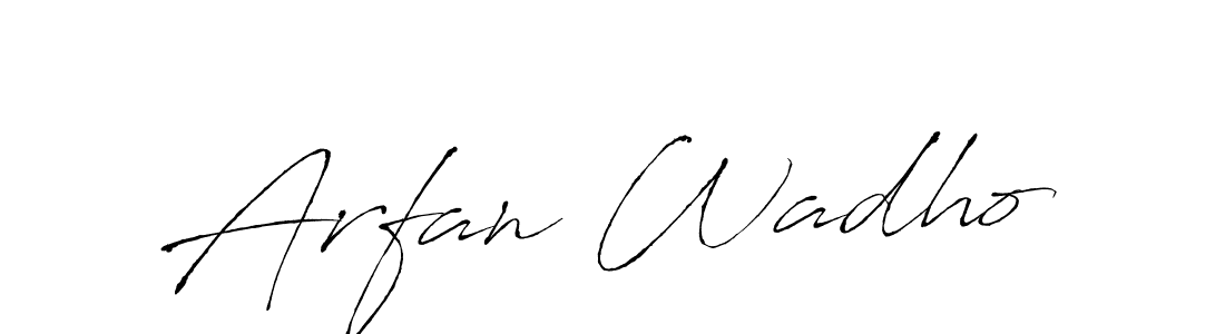 Design your own signature with our free online signature maker. With this signature software, you can create a handwritten (Antro_Vectra) signature for name Arfan Wadho. Arfan Wadho signature style 6 images and pictures png