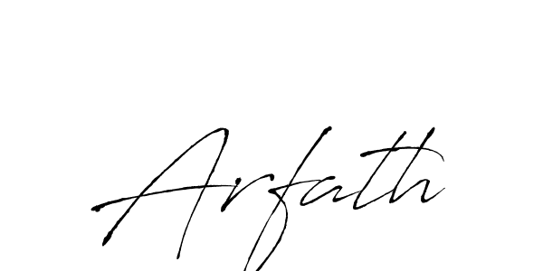 Arfath stylish signature style. Best Handwritten Sign (Antro_Vectra) for my name. Handwritten Signature Collection Ideas for my name Arfath. Arfath signature style 6 images and pictures png