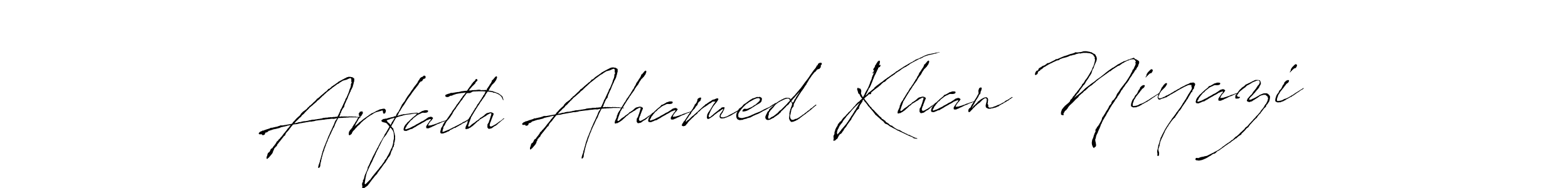 Arfath Ahamed Khan Niyazi stylish signature style. Best Handwritten Sign (Antro_Vectra) for my name. Handwritten Signature Collection Ideas for my name Arfath Ahamed Khan Niyazi. Arfath Ahamed Khan Niyazi signature style 6 images and pictures png