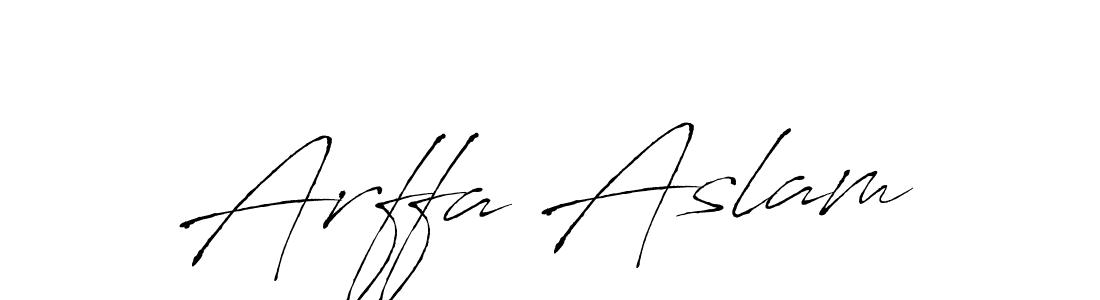 Design your own signature with our free online signature maker. With this signature software, you can create a handwritten (Antro_Vectra) signature for name Arffa Aslam. Arffa Aslam signature style 6 images and pictures png