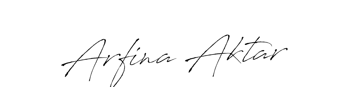 How to make Arfina Aktar name signature. Use Antro_Vectra style for creating short signs online. This is the latest handwritten sign. Arfina Aktar signature style 6 images and pictures png