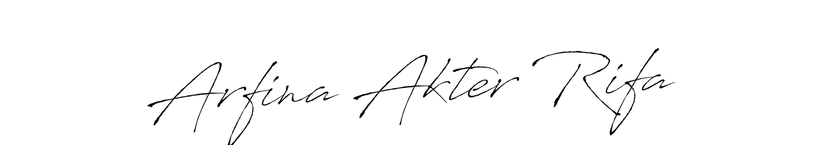 How to make Arfina Akter Rifa name signature. Use Antro_Vectra style for creating short signs online. This is the latest handwritten sign. Arfina Akter Rifa signature style 6 images and pictures png