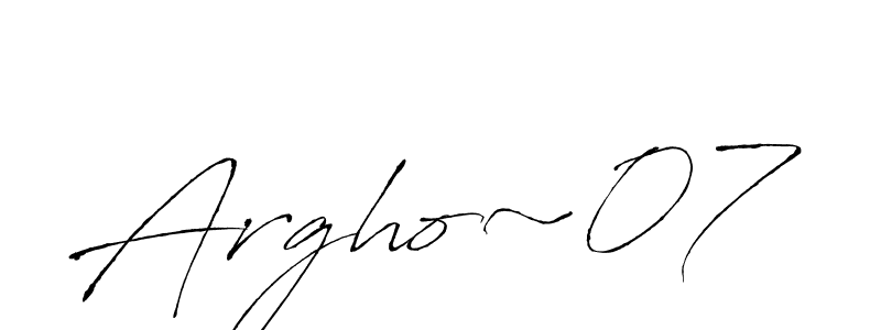 Argho~07 stylish signature style. Best Handwritten Sign (Antro_Vectra) for my name. Handwritten Signature Collection Ideas for my name Argho~07. Argho~07 signature style 6 images and pictures png