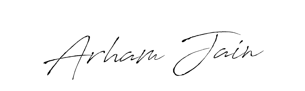 How to make Arham Jain name signature. Use Antro_Vectra style for creating short signs online. This is the latest handwritten sign. Arham Jain signature style 6 images and pictures png