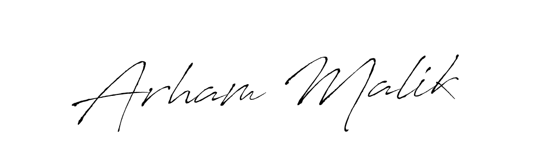 Design your own signature with our free online signature maker. With this signature software, you can create a handwritten (Antro_Vectra) signature for name Arham Malik. Arham Malik signature style 6 images and pictures png