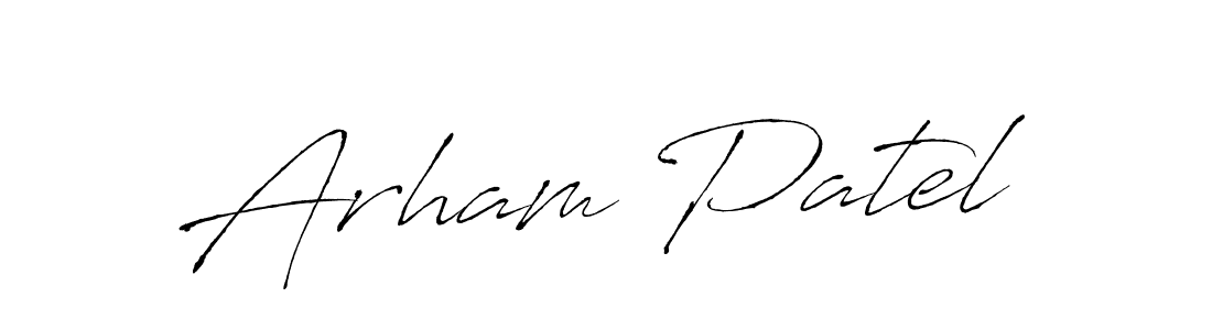 Create a beautiful signature design for name Arham Patel. With this signature (Antro_Vectra) fonts, you can make a handwritten signature for free. Arham Patel signature style 6 images and pictures png