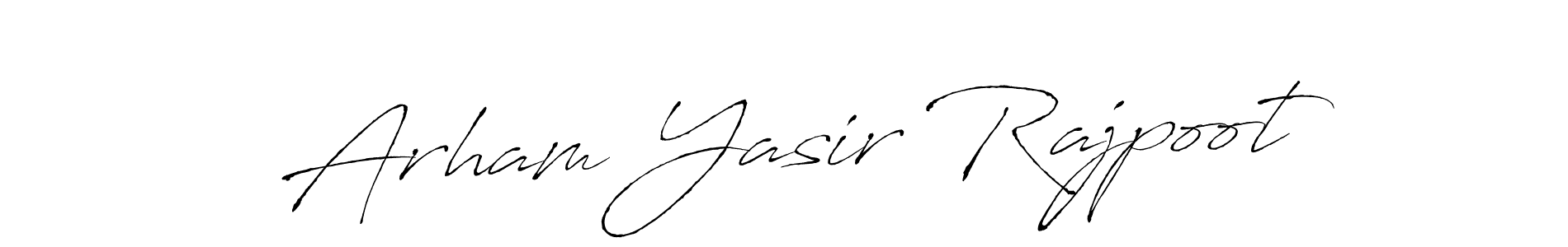 Design your own signature with our free online signature maker. With this signature software, you can create a handwritten (Antro_Vectra) signature for name Arham Yasir Rajpoot. Arham Yasir Rajpoot signature style 6 images and pictures png