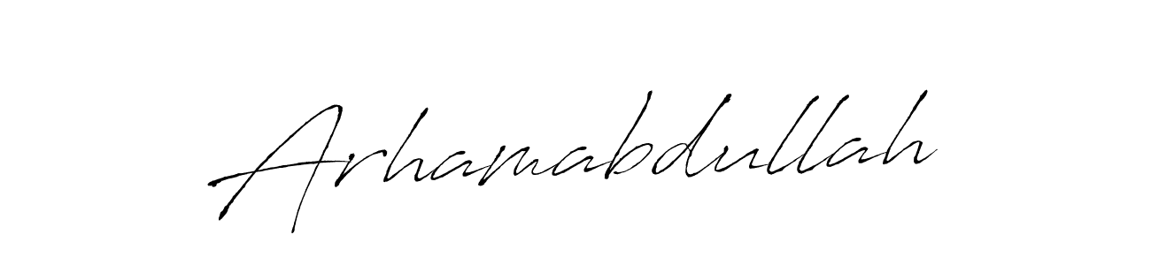 How to make Arhamabdullah signature? Antro_Vectra is a professional autograph style. Create handwritten signature for Arhamabdullah name. Arhamabdullah signature style 6 images and pictures png