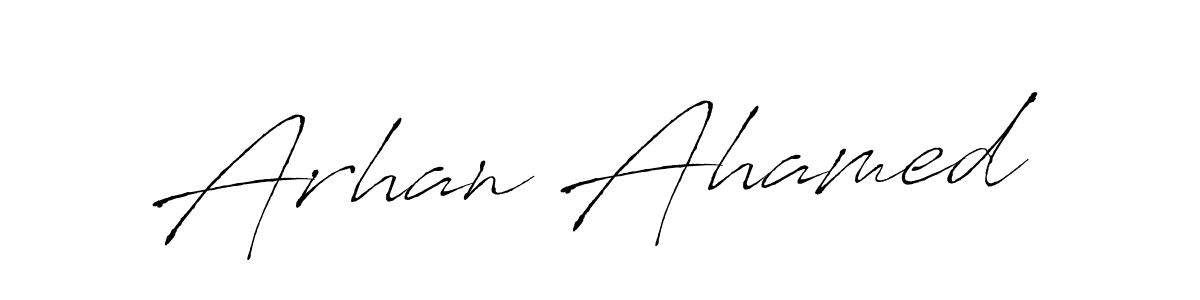 Make a beautiful signature design for name Arhan Ahamed. With this signature (Antro_Vectra) style, you can create a handwritten signature for free. Arhan Ahamed signature style 6 images and pictures png