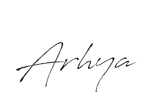 Use a signature maker to create a handwritten signature online. With this signature software, you can design (Antro_Vectra) your own signature for name Arhya. Arhya signature style 6 images and pictures png