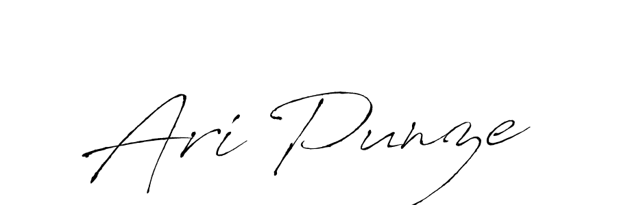 How to make Ari Punze name signature. Use Antro_Vectra style for creating short signs online. This is the latest handwritten sign. Ari Punze signature style 6 images and pictures png