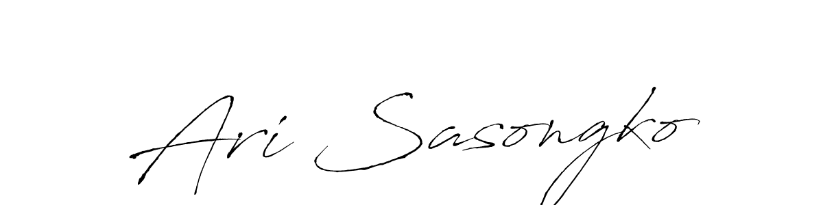 The best way (Antro_Vectra) to make a short signature is to pick only two or three words in your name. The name Ari Sasongko include a total of six letters. For converting this name. Ari Sasongko signature style 6 images and pictures png
