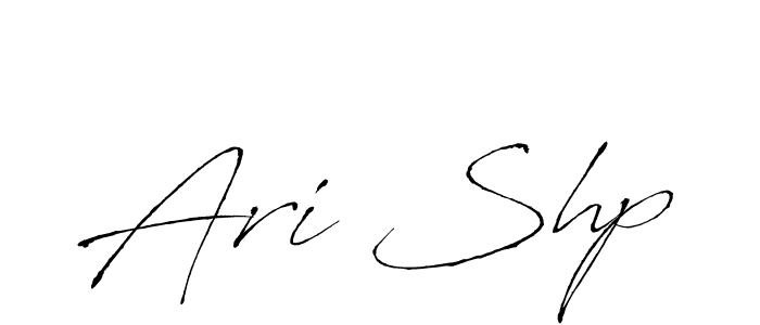 How to make Ari Shp name signature. Use Antro_Vectra style for creating short signs online. This is the latest handwritten sign. Ari Shp signature style 6 images and pictures png