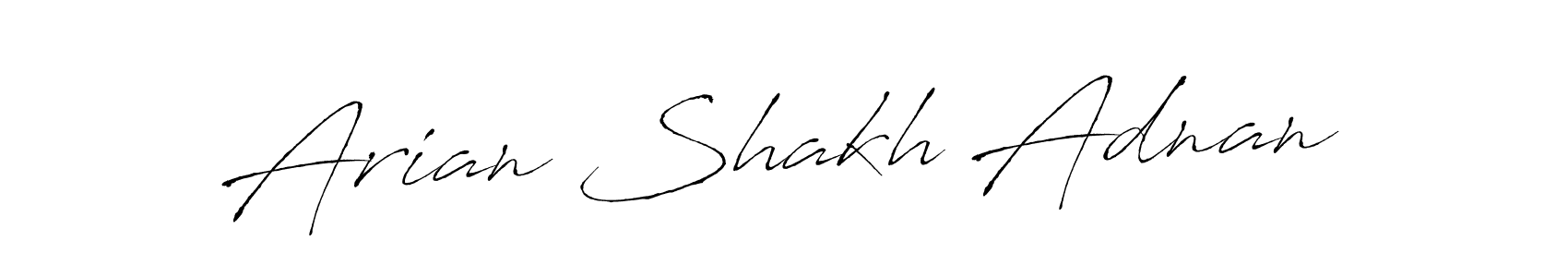 How to make Arian Shakh Adnan name signature. Use Antro_Vectra style for creating short signs online. This is the latest handwritten sign. Arian Shakh Adnan signature style 6 images and pictures png