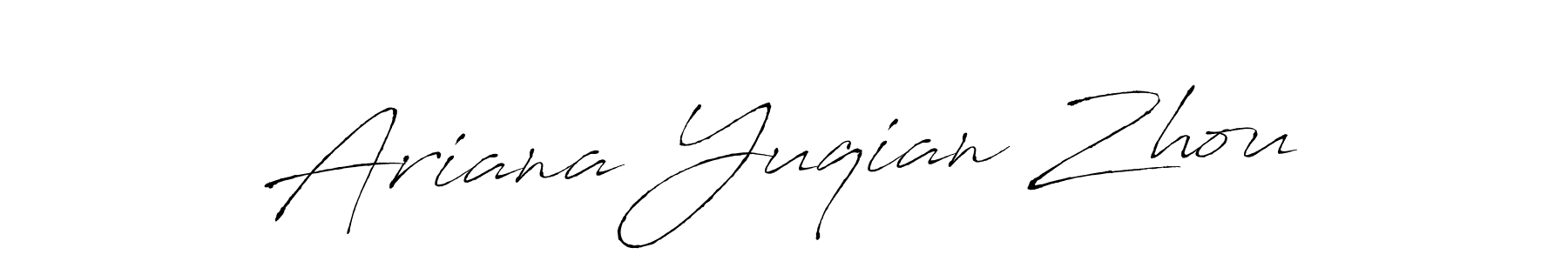 Antro_Vectra is a professional signature style that is perfect for those who want to add a touch of class to their signature. It is also a great choice for those who want to make their signature more unique. Get Ariana Yuqian Zhou name to fancy signature for free. Ariana Yuqian Zhou signature style 6 images and pictures png