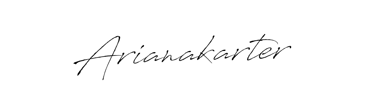 Use a signature maker to create a handwritten signature online. With this signature software, you can design (Antro_Vectra) your own signature for name Arianakarter. Arianakarter signature style 6 images and pictures png