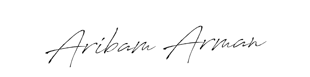 How to make Aribam Arman name signature. Use Antro_Vectra style for creating short signs online. This is the latest handwritten sign. Aribam Arman signature style 6 images and pictures png