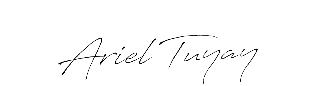 How to make Ariel Tuyay name signature. Use Antro_Vectra style for creating short signs online. This is the latest handwritten sign. Ariel Tuyay signature style 6 images and pictures png