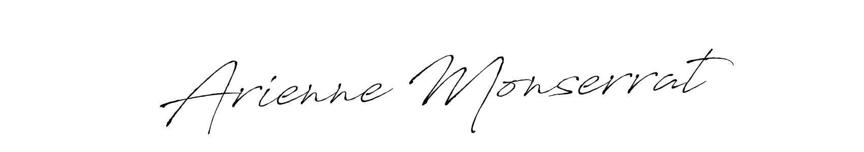 How to make Arienne Monserrat name signature. Use Antro_Vectra style for creating short signs online. This is the latest handwritten sign. Arienne Monserrat signature style 6 images and pictures png