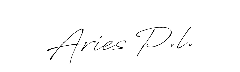 How to make Aries P.l. name signature. Use Antro_Vectra style for creating short signs online. This is the latest handwritten sign. Aries P.l. signature style 6 images and pictures png